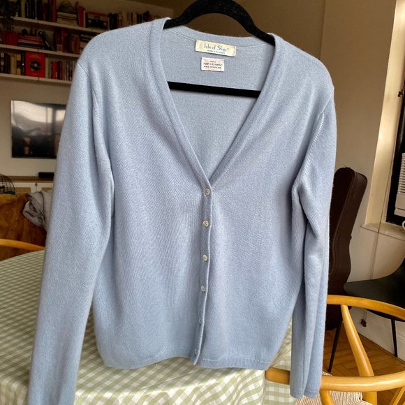 Isle of Skye Scotland Cashmere Cardigan in Light Blue, Size EU 38/US 8 - Picture 3 of 7
